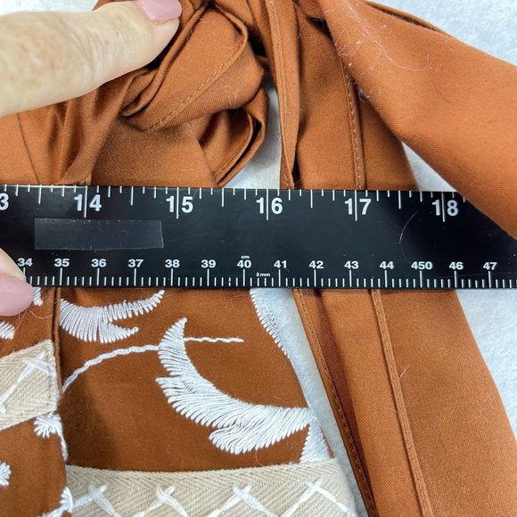 NWT NANETTE LEPORE Womens 4 Brown Multi Pattern Faux Wrap Lined Cotton Skirt - Picture 7 of 11